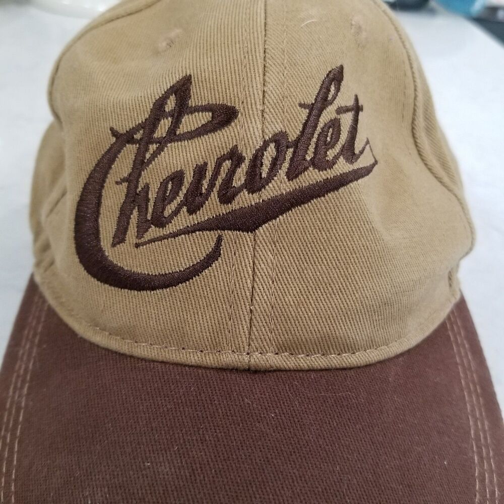 Chevrolet Hat Adjustable Men Brown Chevy Script Open Road Brands Cotton Casual - Picture 2 of 12
